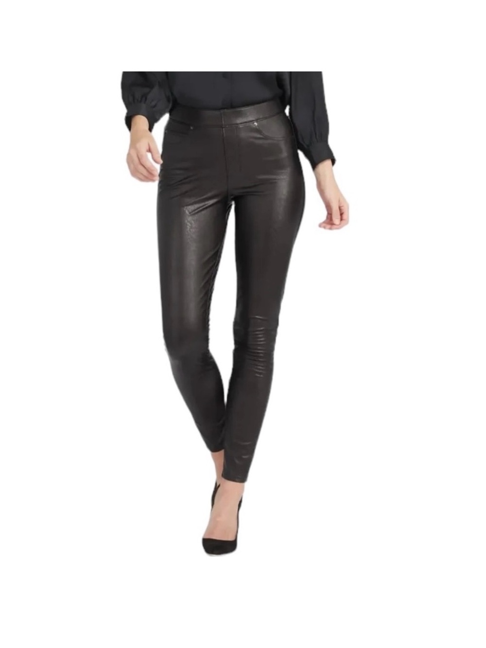 SPANX Faux-Leather Skinny Pants in Black